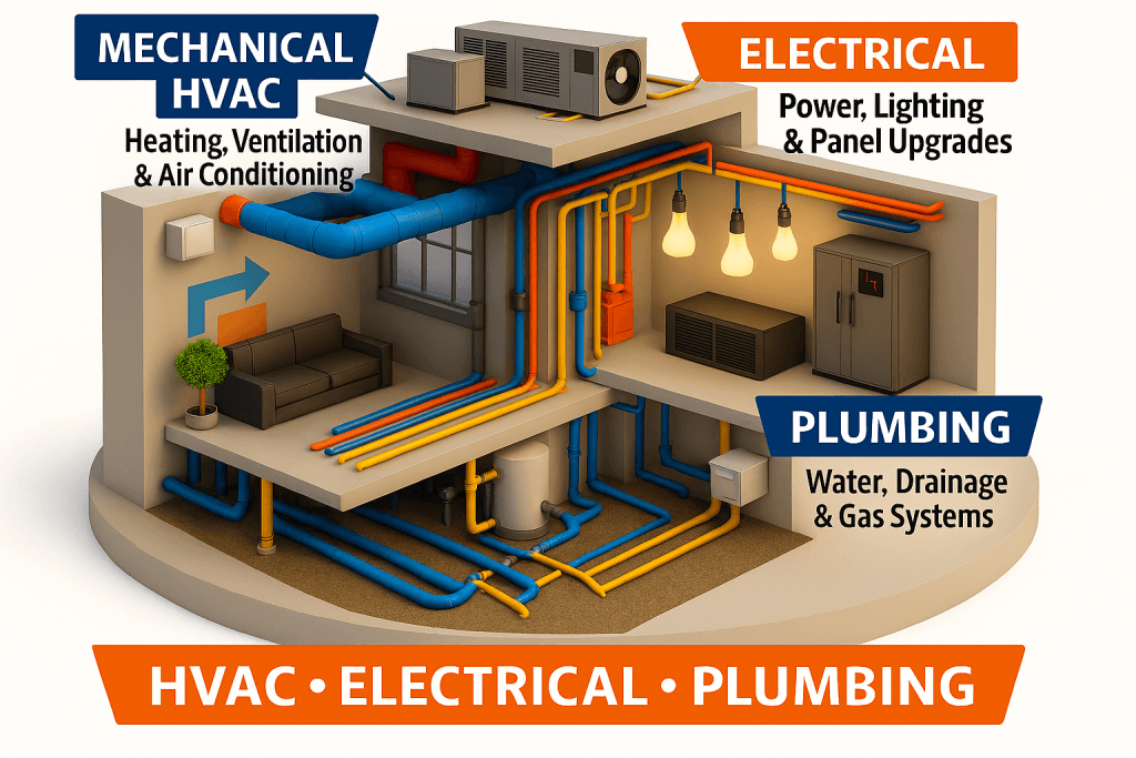 Complete MEP Solutions - Plumbing, HVAC, Refrigeration, and Electrical all under one roof.